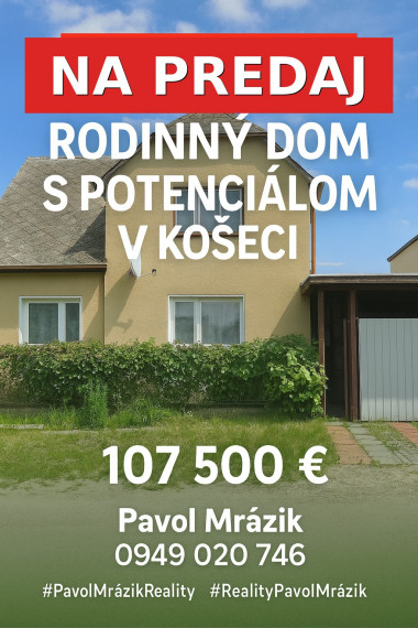 Na predaj priestranný 5-izbový rodinný dom v obci Košeca